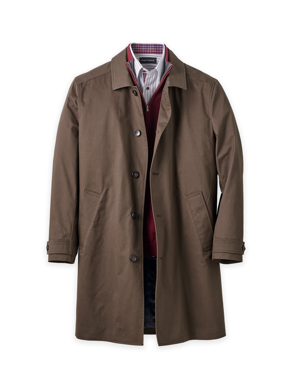 Men's Brown Solid Outerwear 