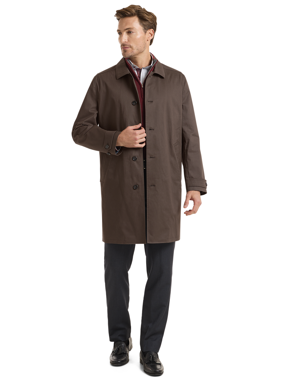 Alternate Shot of Men's Brown Solid Outerwear 