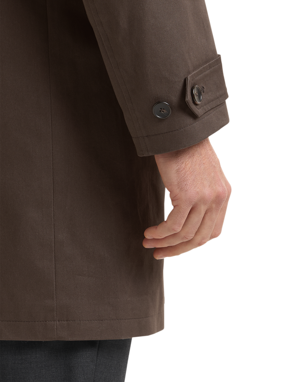 Alternate Shot of Men's Brown Solid Outerwear  - 3
