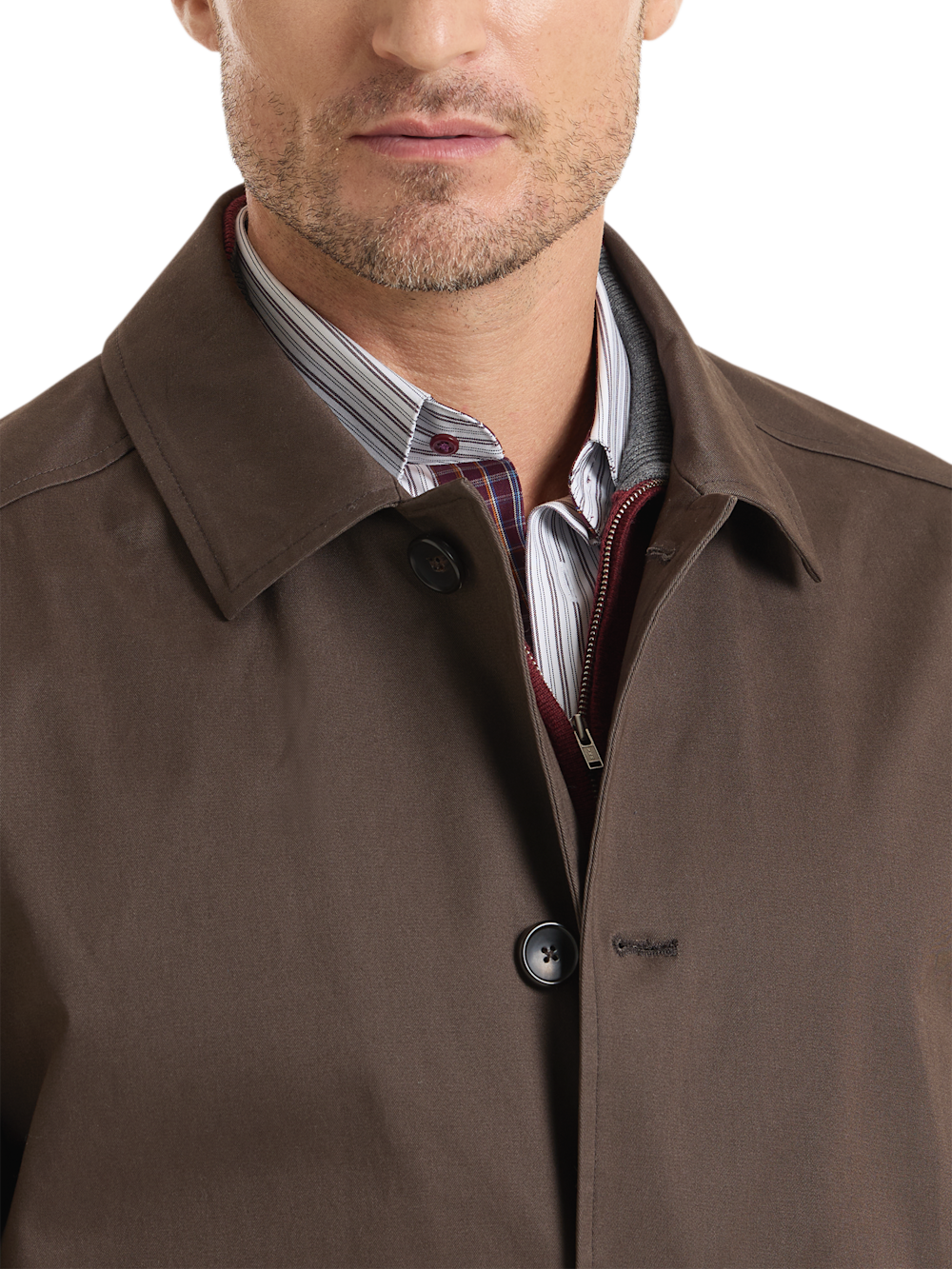 Alternate Shot of Men's Brown Solid Outerwear  - 5