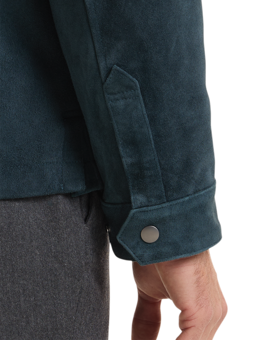 Alternate Shot of Men's Teal Solid Outerwear  - 3