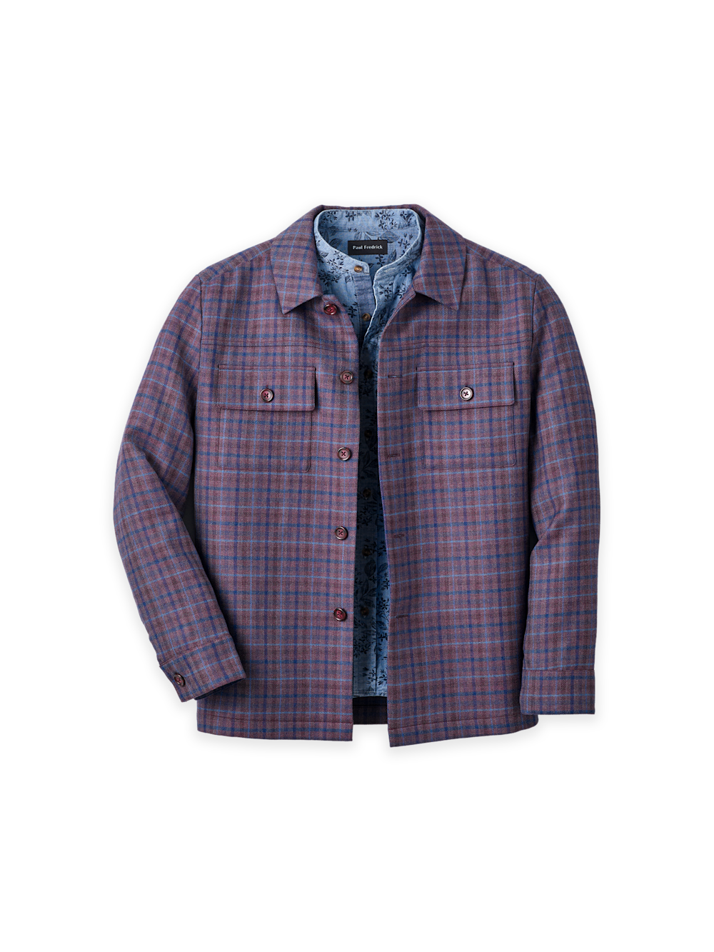 Men's Plum/Navy Plaid Outerwear 