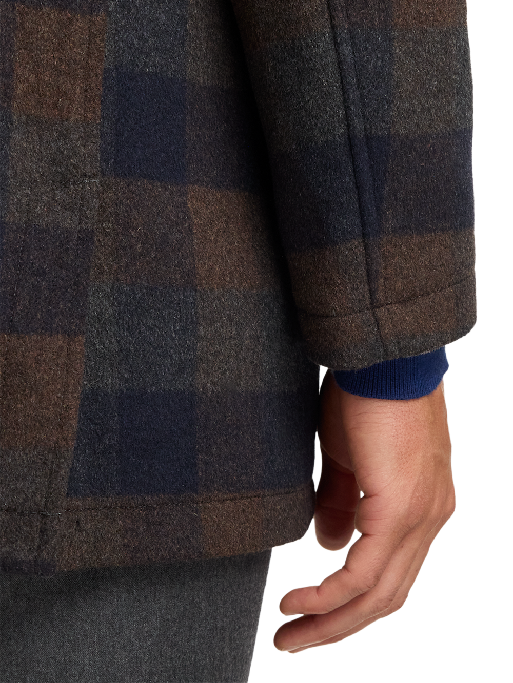 Alternate Image of Wool Blend Buffalo Plaid Car Coat-3