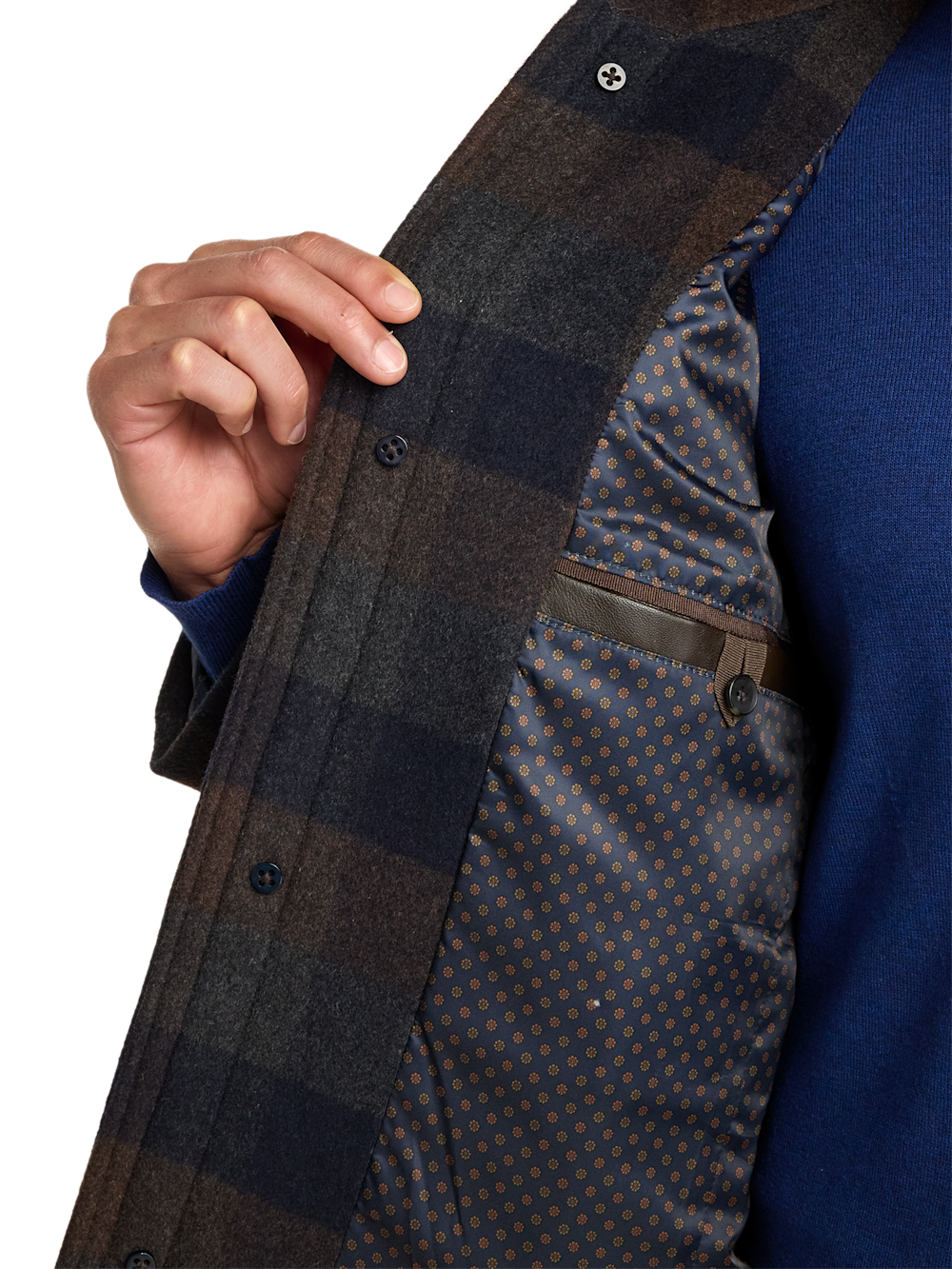 Alternate Image of Wool Blend Buffalo Plaid Car Coat-4