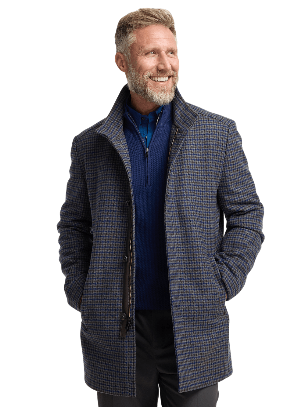 Alternate Image of Wool Blend Check Carcoat-2