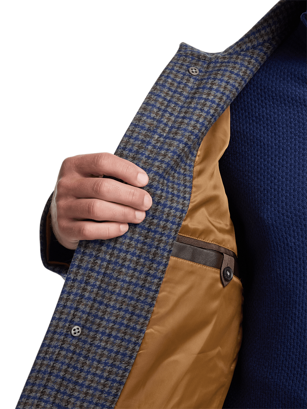 Alternate Image of Wool Blend Check Carcoat-4
