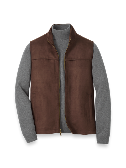 Microsuede Vest - Brown – Paul Fredrick Microsuede Vest - Brown – Paul Fredrick