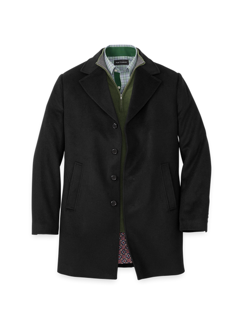 Wool Blend Topcoat - Black – Paul Fredrick
