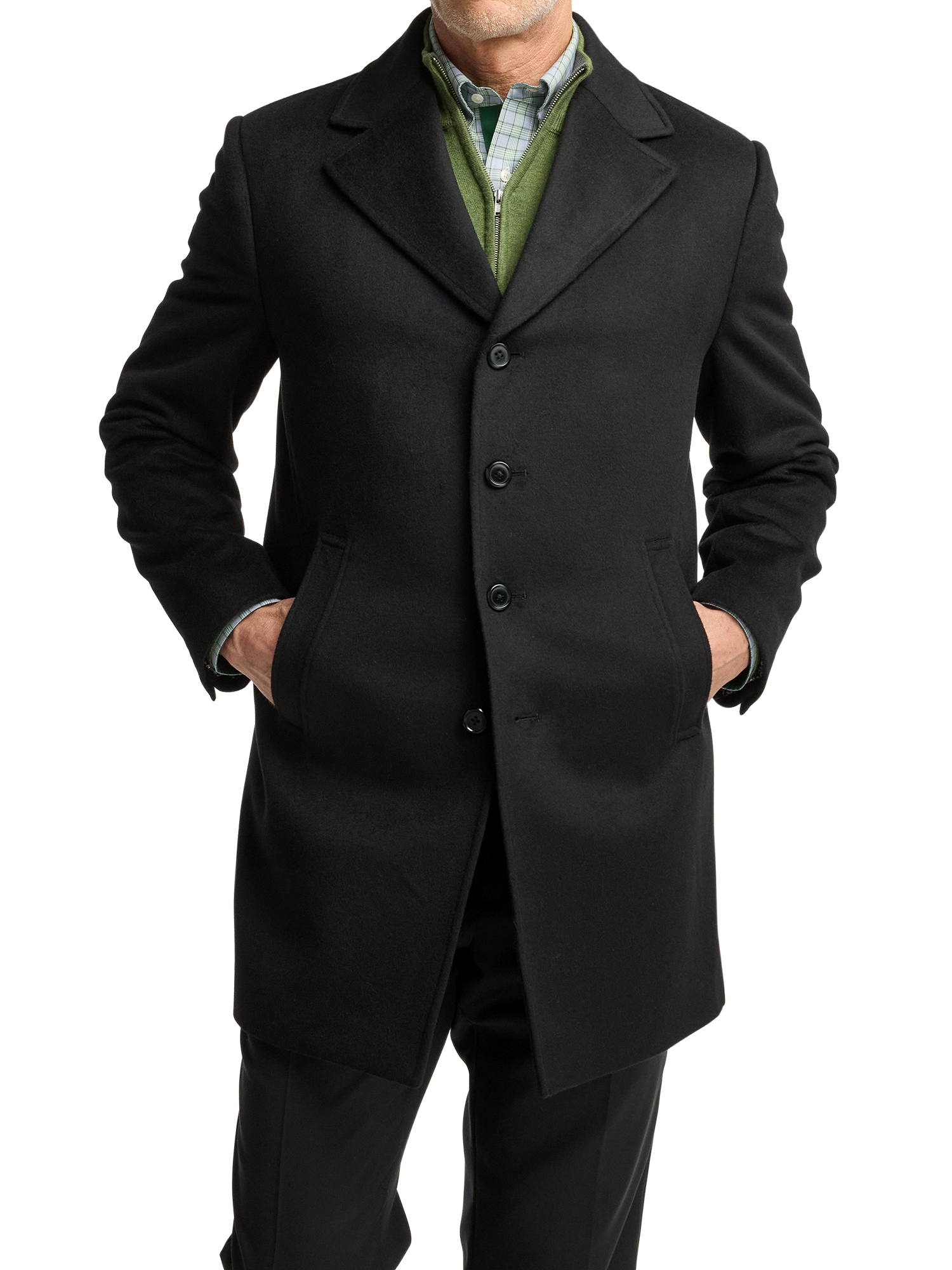 Wool Blend Topcoat - Black