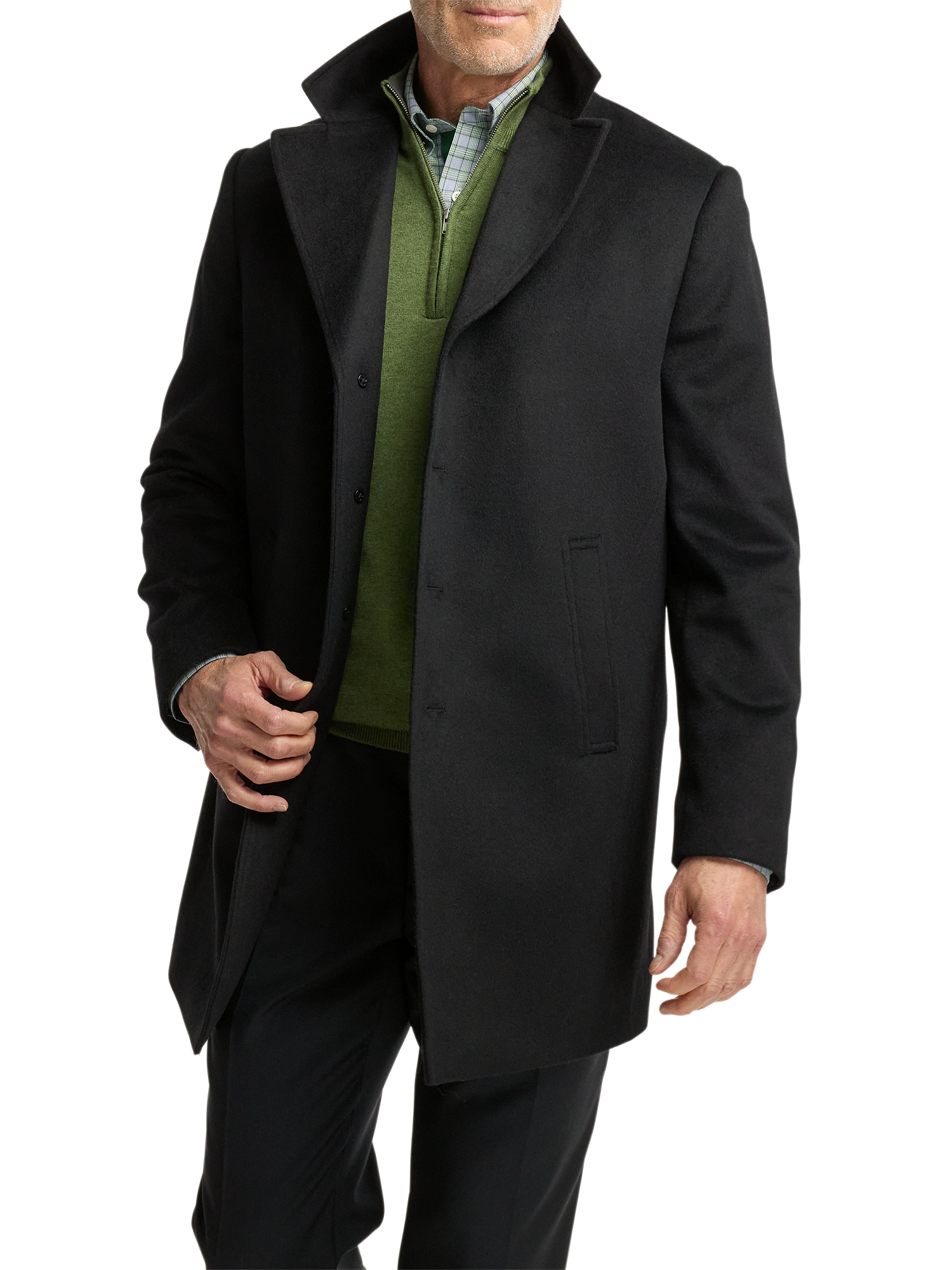 Wool Blend Topcoat - Black
