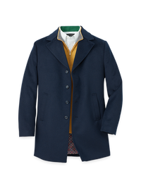 Wool Blend Topcoat - Navy
