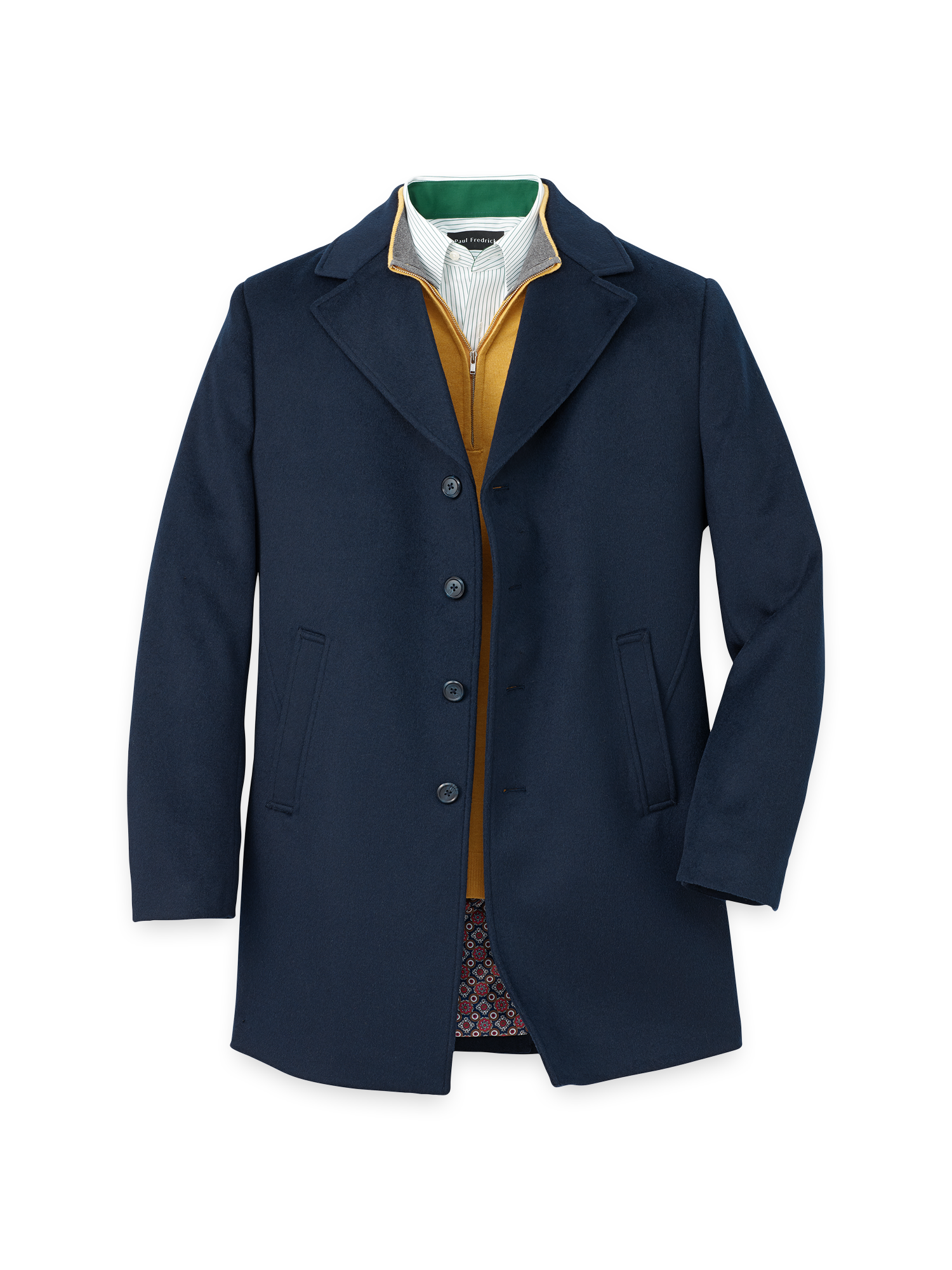 Wool Blend Topcoat - Navy