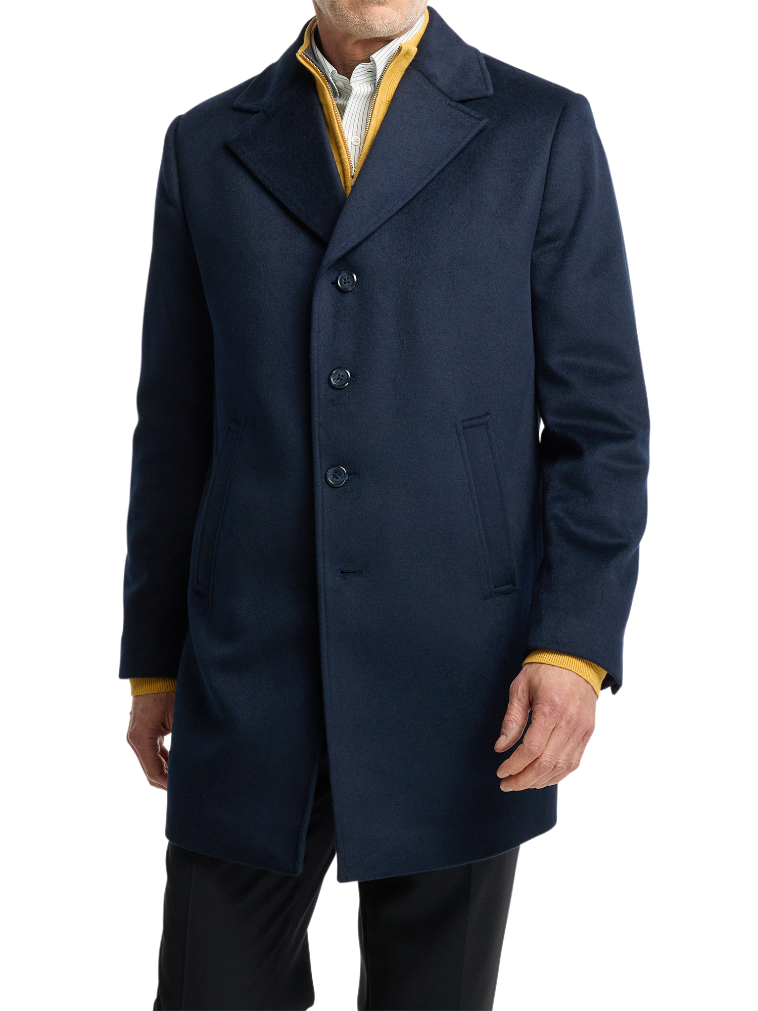 Wool Blend Topcoat - Navy
