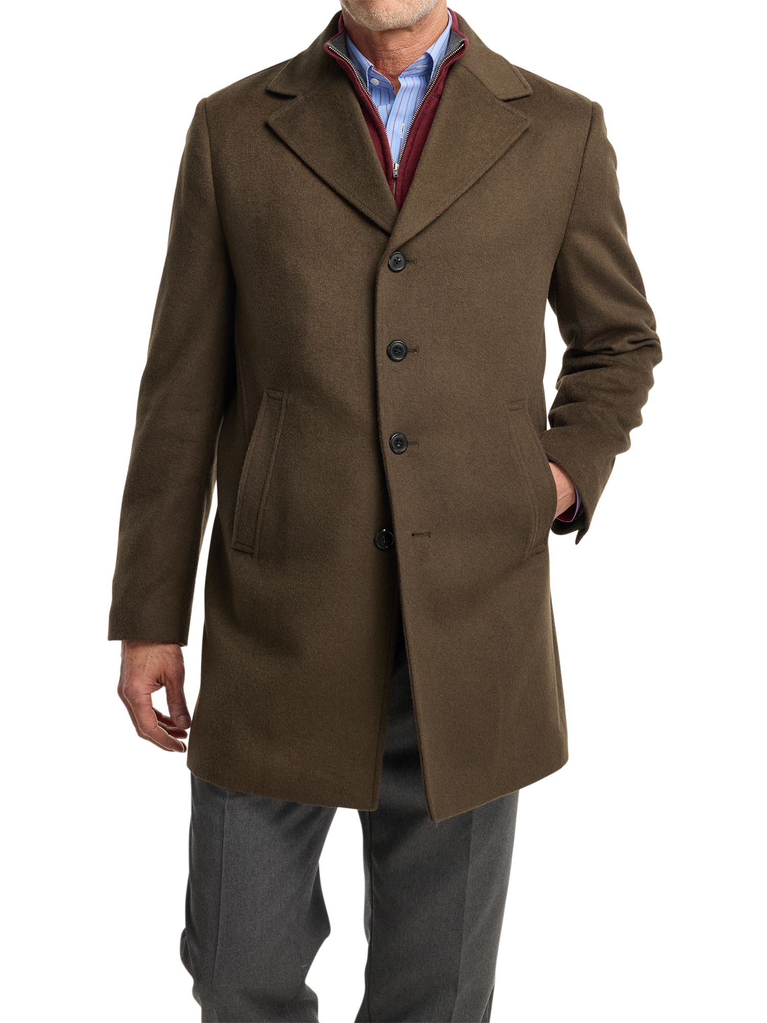 Wool Blend Topcoat - Olive