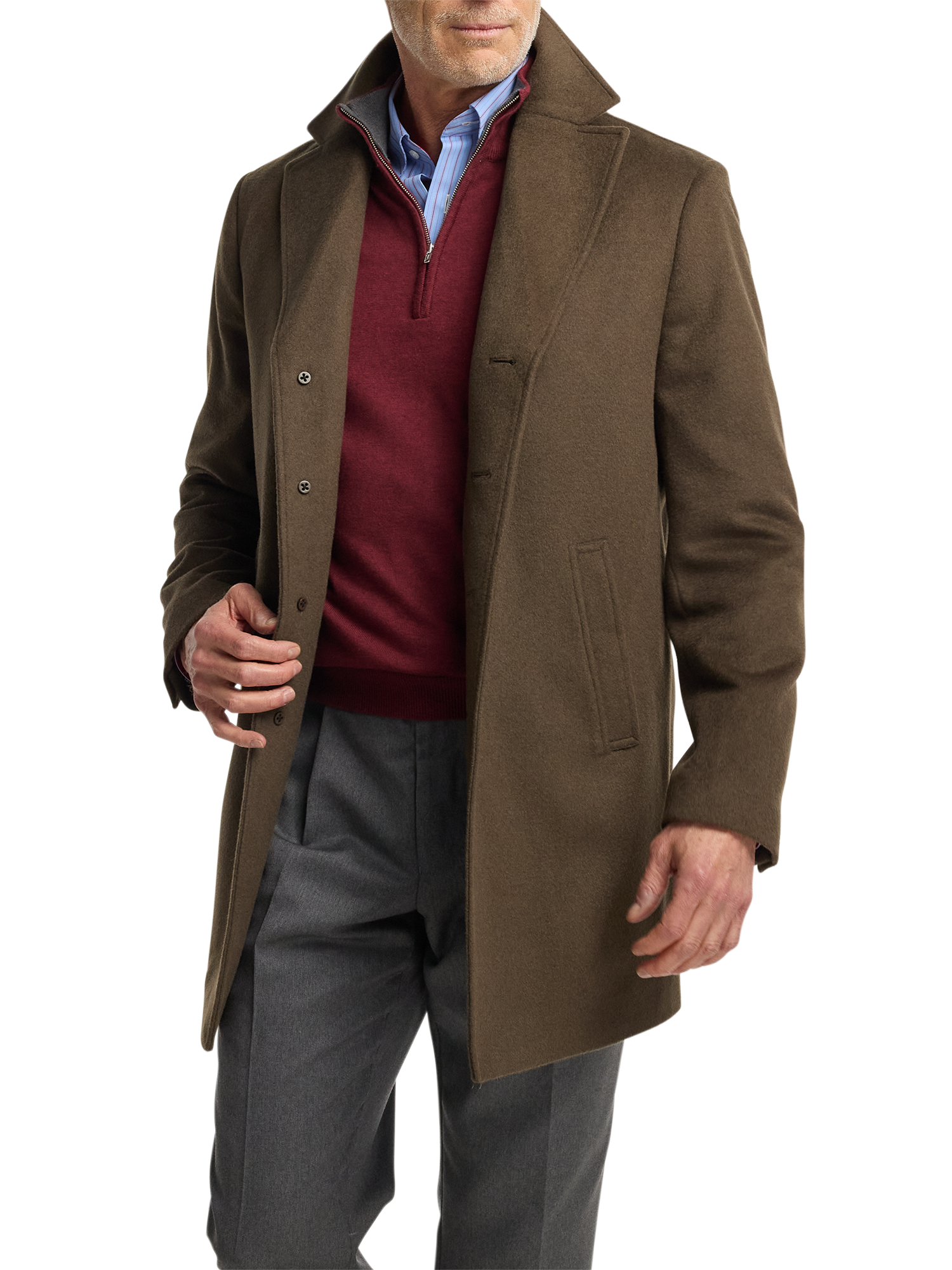Wool Blend Topcoat - Olive