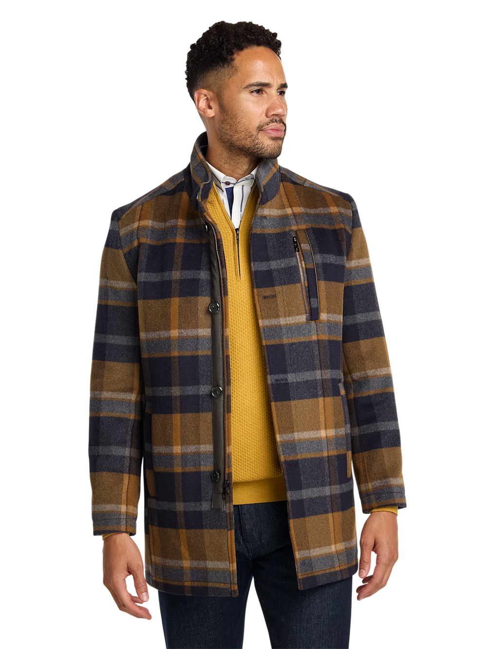 Alternate Image of Wool Blend Plaid Carcoat-2