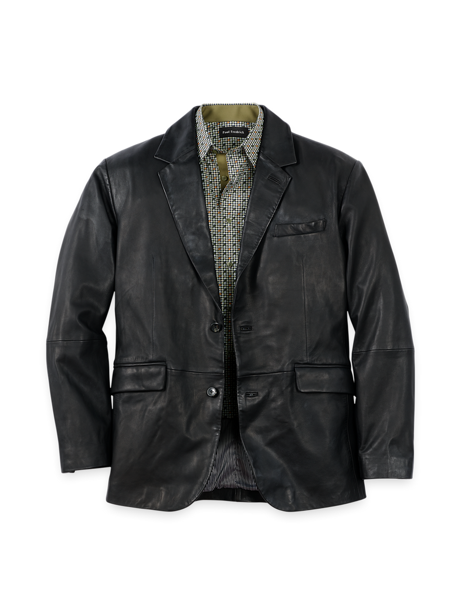 Leather Blazer - Black – Paul Fredrick