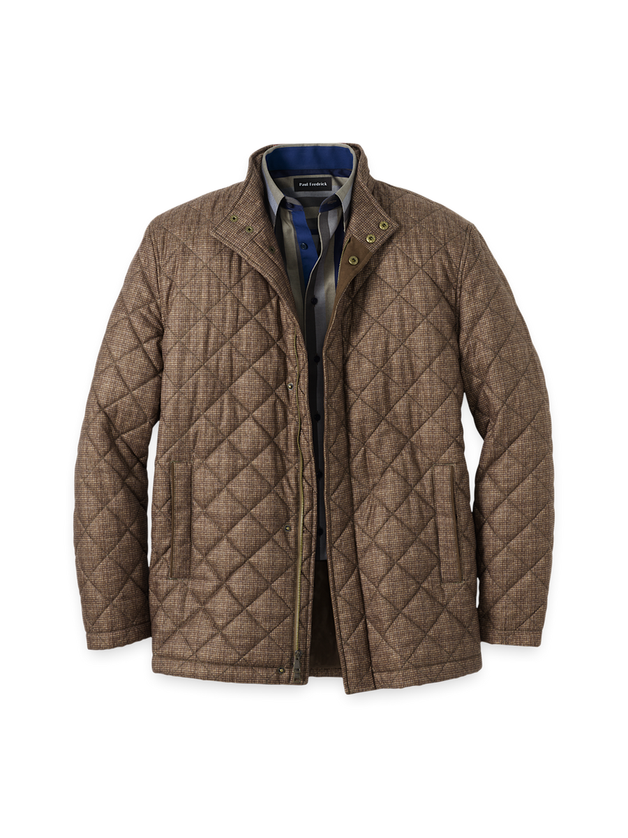 Houndstooth Quilted Jacket - Multi – Paul Fredrick Houndstooth Quilted Jacket - Multi – Paul Fredrick