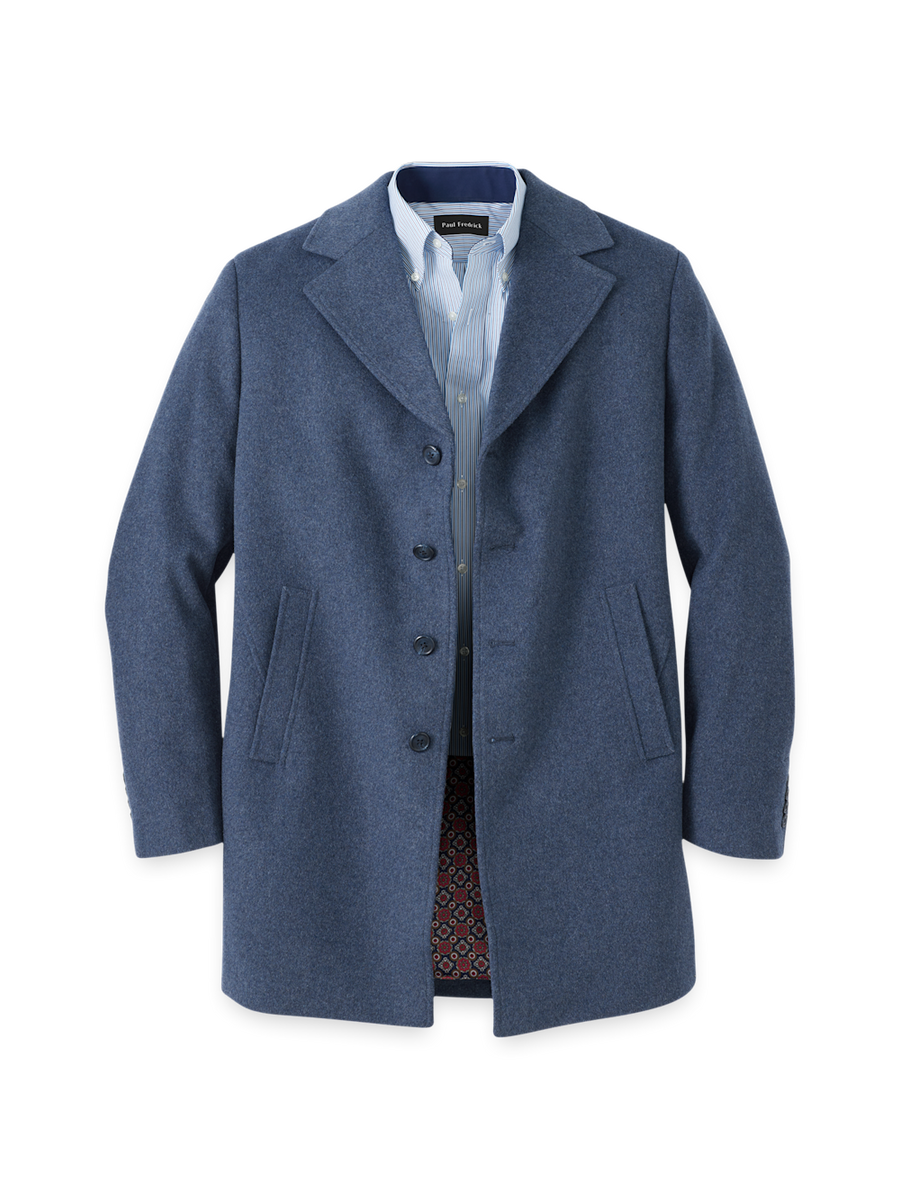 Wool Blend Topcoat - Blue – Paul Fredrick