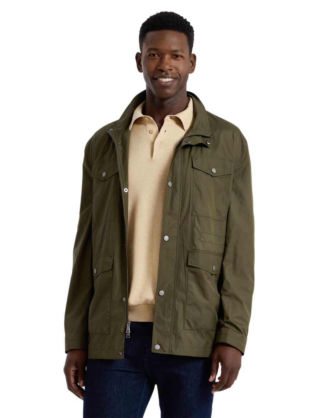 Alternate Shot of Men's olive  Outerwear  - 2