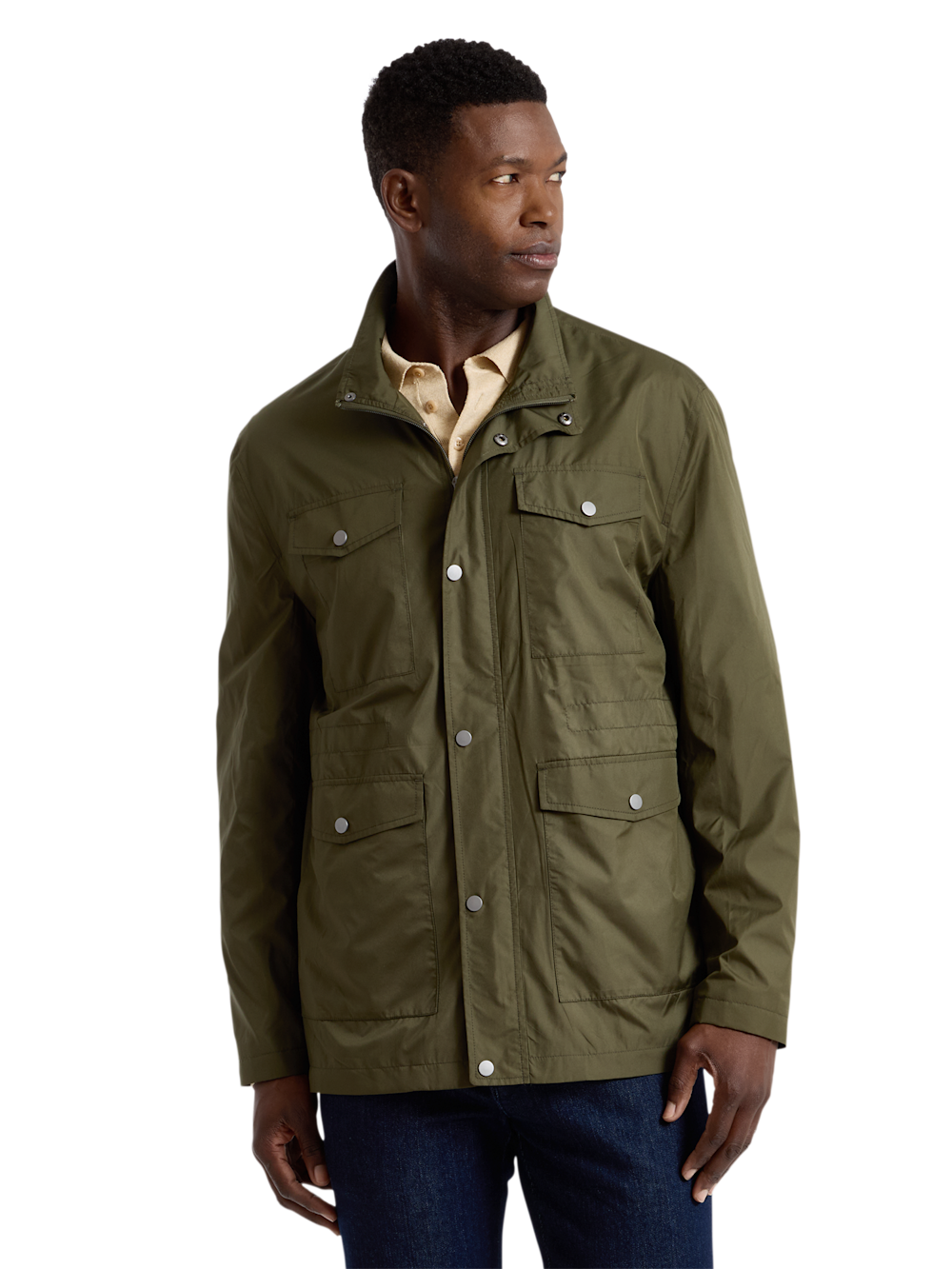 Alternate Shot of Men's olive  Outerwear  - 3