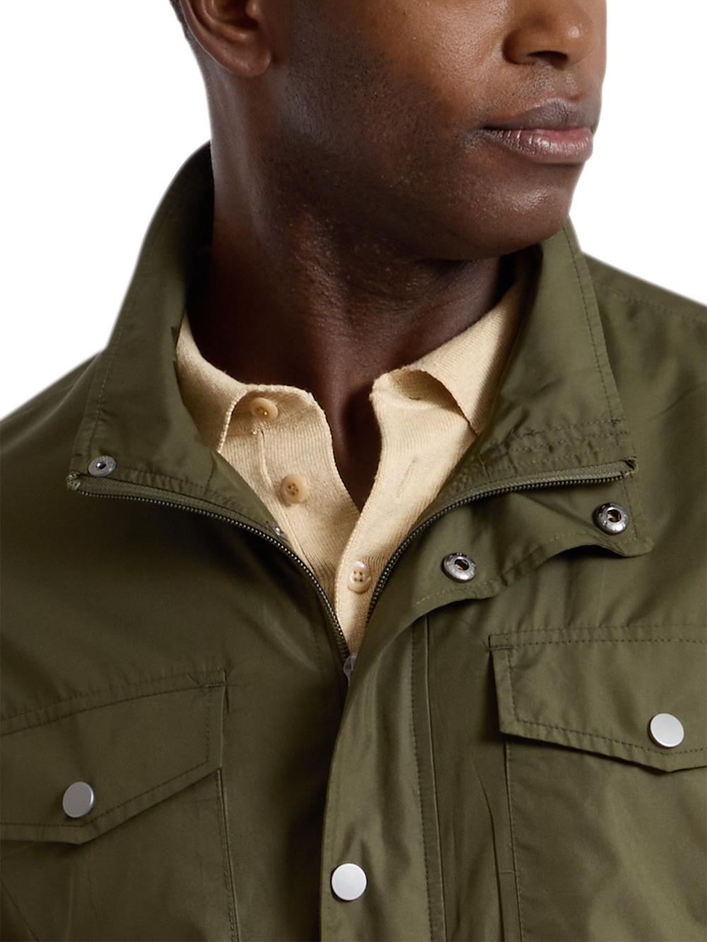 Alternate Shot of Men's olive  Outerwear  - 6