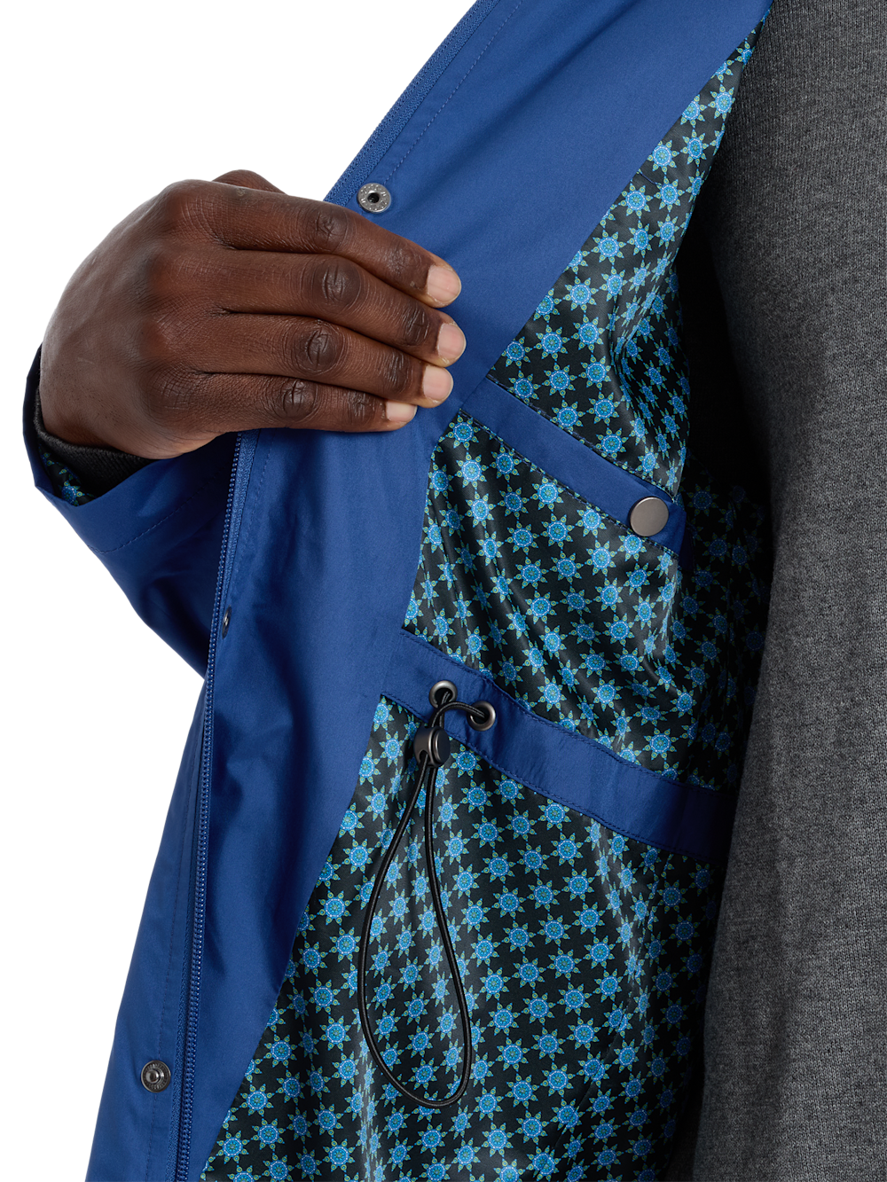 Alternate Shot of Men's bright blue  Outerwear  - 4
