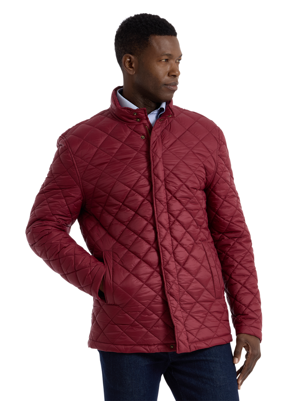 Alternate Shot of Men's burgundy  Outerwear  - 2