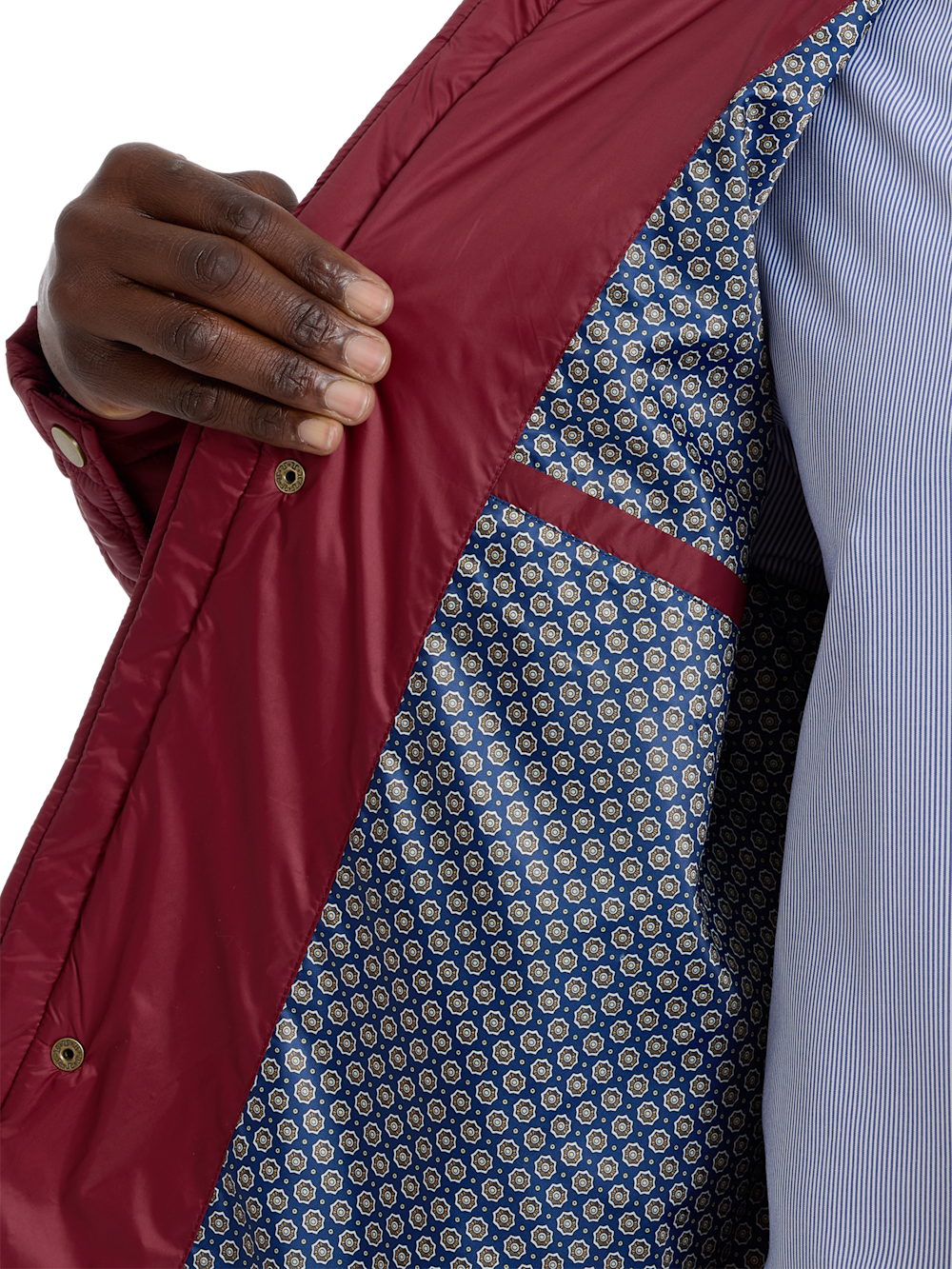 Alternate Shot of Men's burgundy  Outerwear  - 4