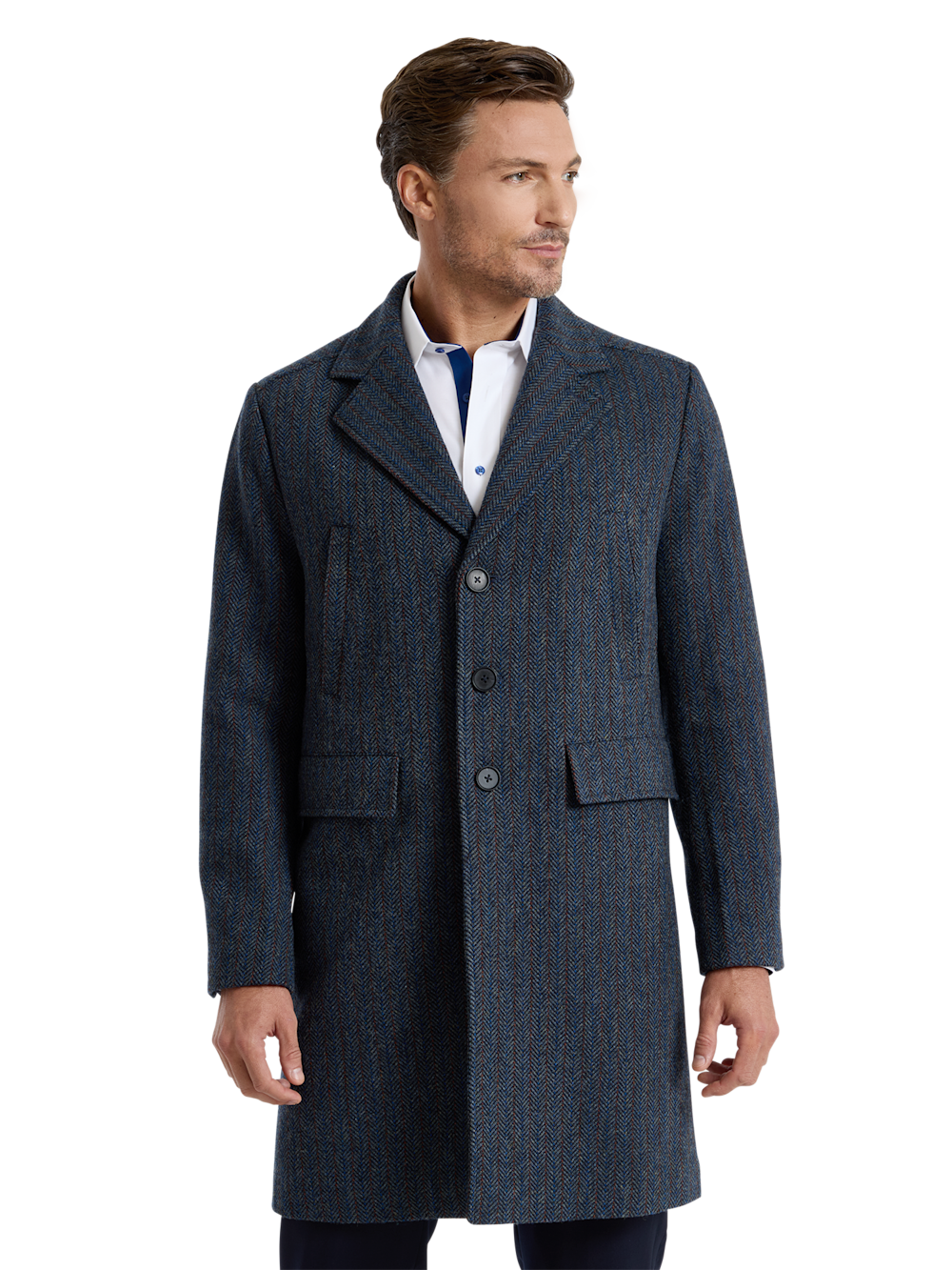 Alternate Shot of Men's blue multi  Outerwear  - 3