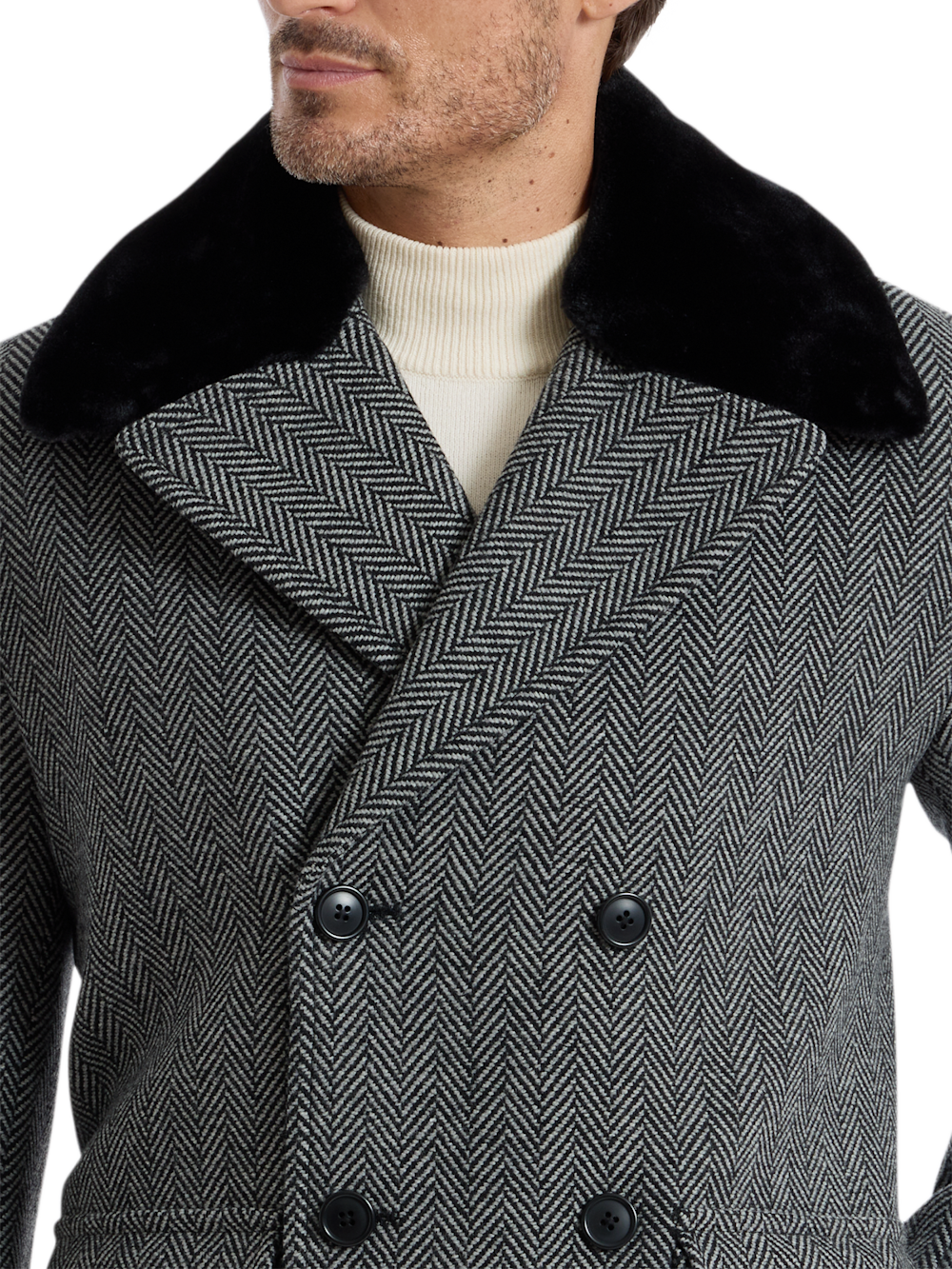 Alternate Shot of Men's black  Outerwear  - 3