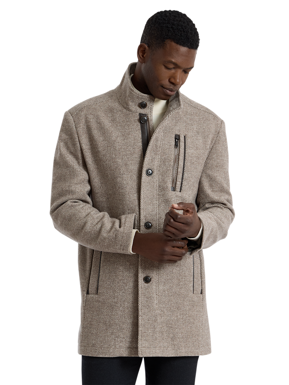 Alternate Shot of Men's tan  Outerwear  - 2