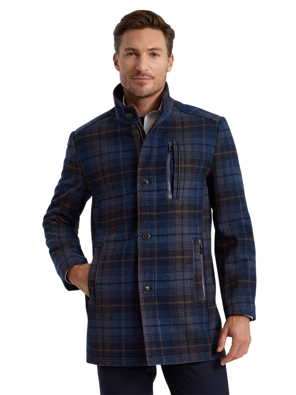 Alternate Shot of Men's navy  Outerwear  - 2