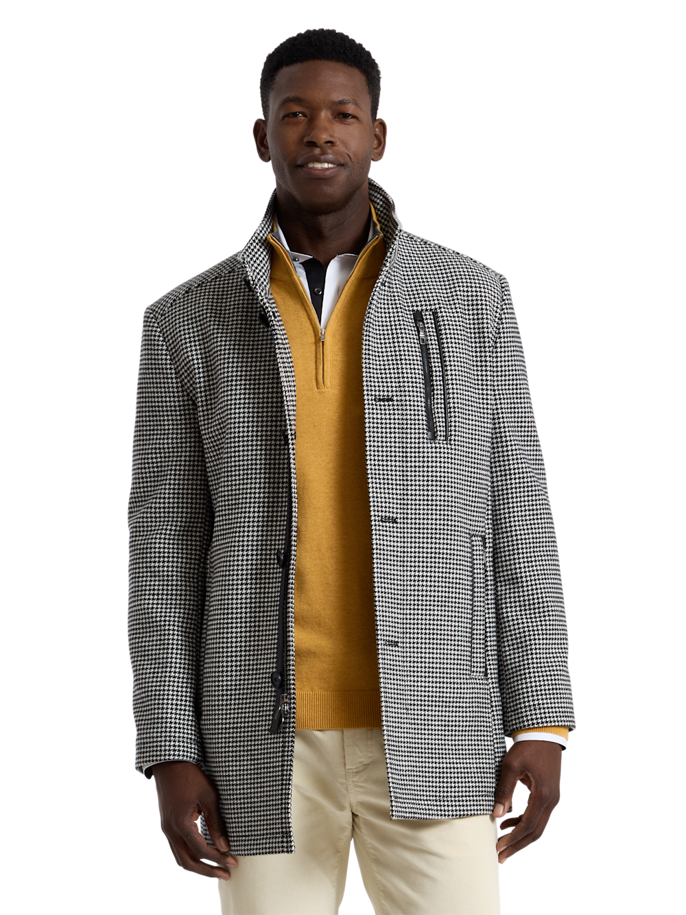 Alternate Shot of Men's black/white  Outerwear  - 2