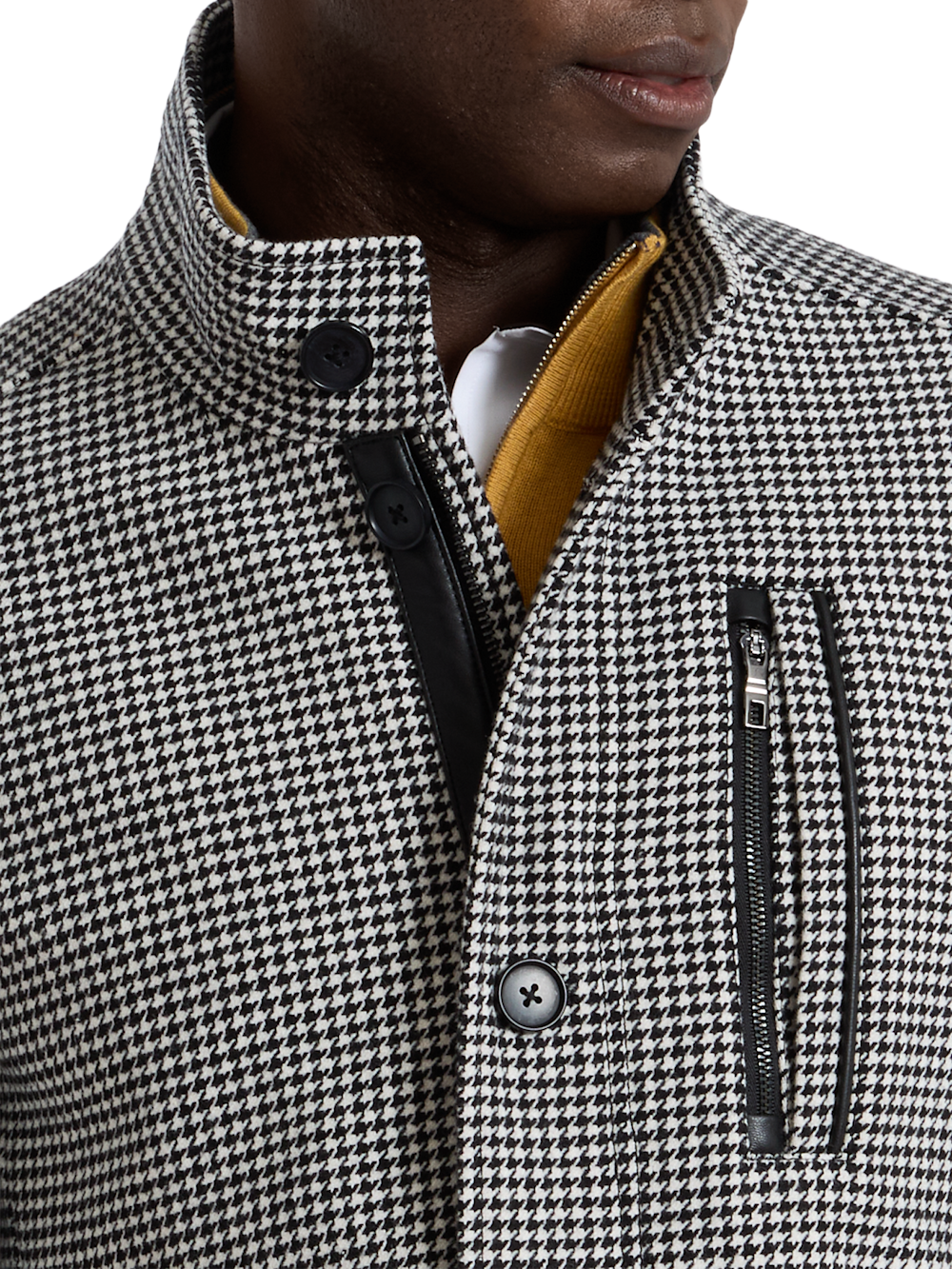 Alternate Shot of Men's black/white  Outerwear  - 6