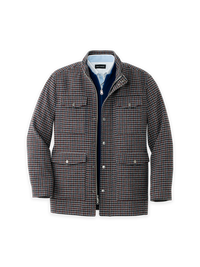 Wool Blend Houndstooth Field Jacket - Multi