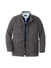 Wool Blend Houndstooth Field Jacket - Multi