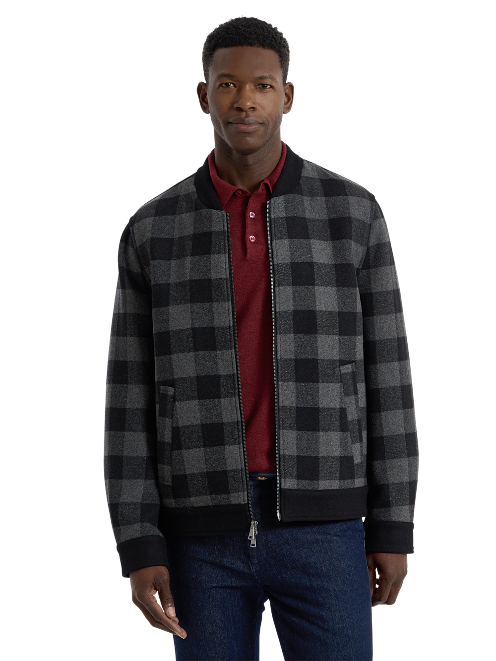Alternate Shot of Men's black/grey  Outerwear 