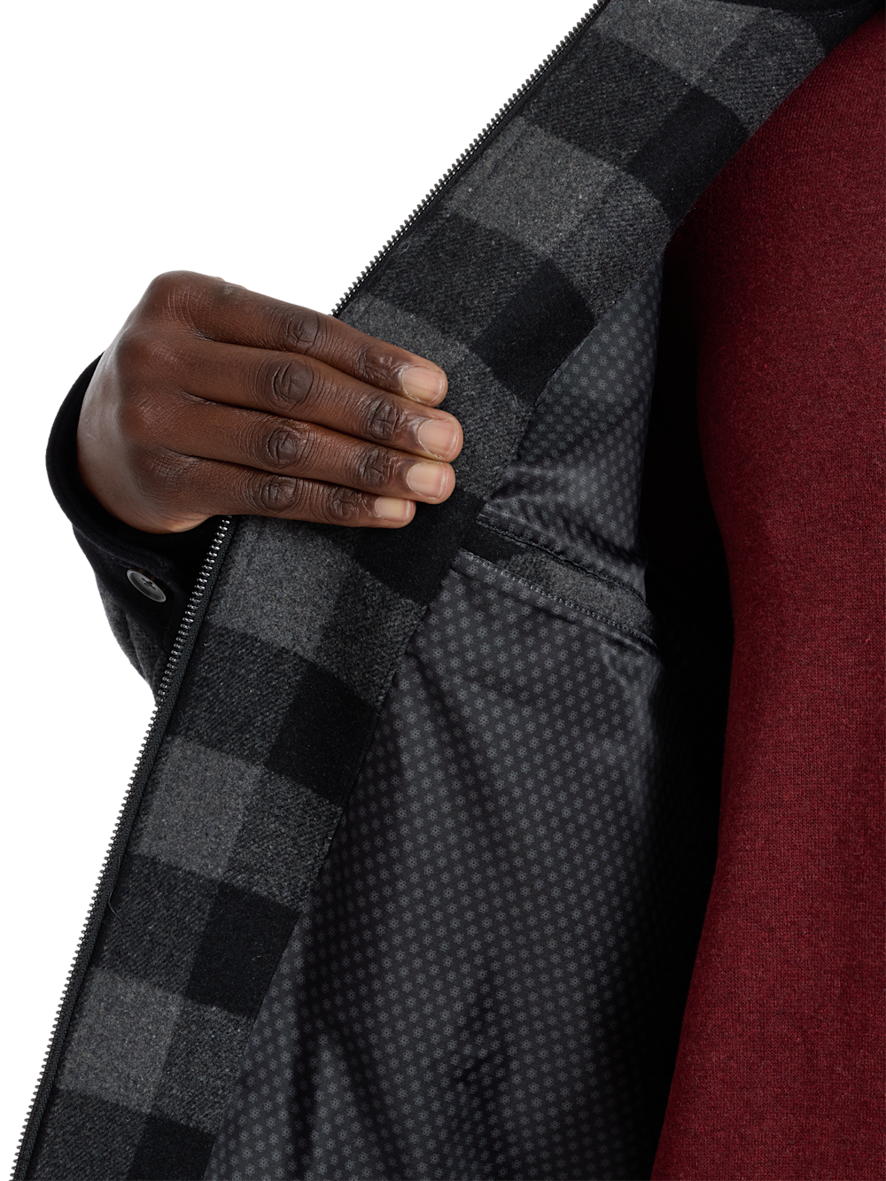 Alternate Shot of Men's black/grey  Outerwear  - 4