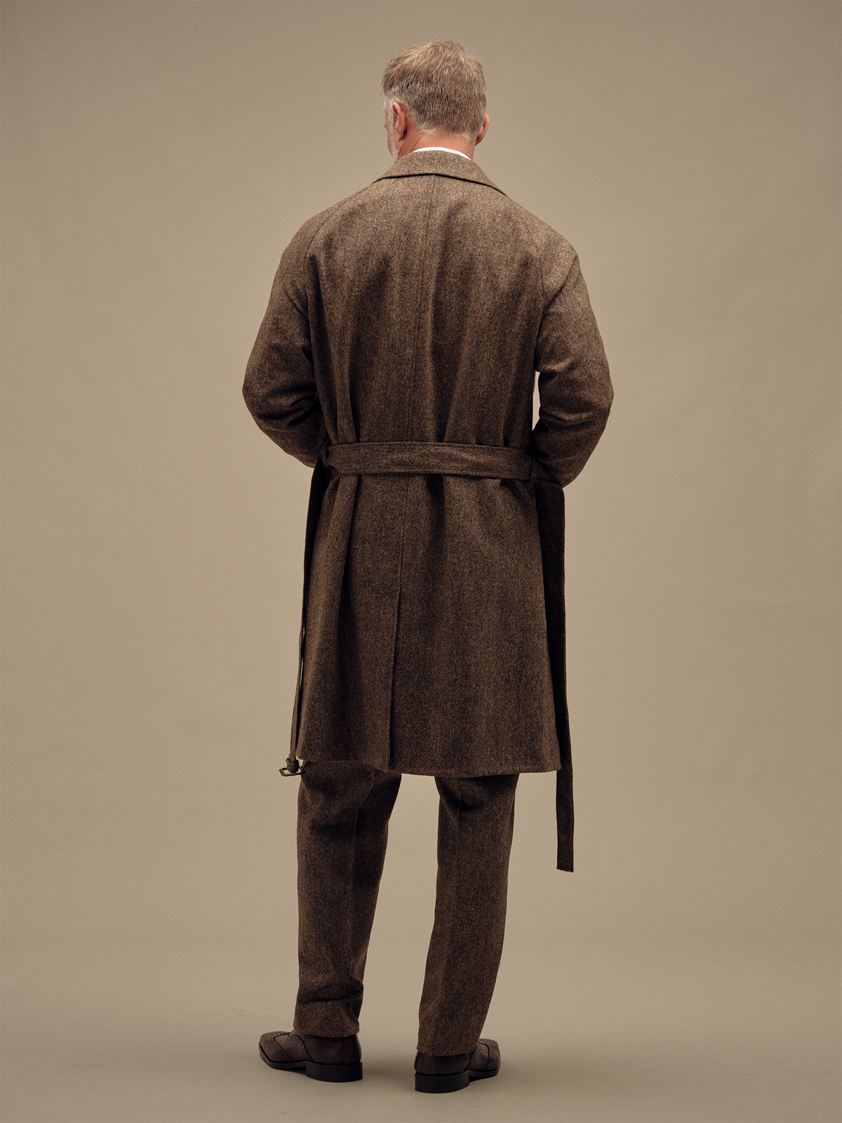 Donegal Trench Coat - Brown Multi