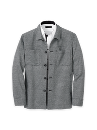 Herringbone Shirt Jacket - Black