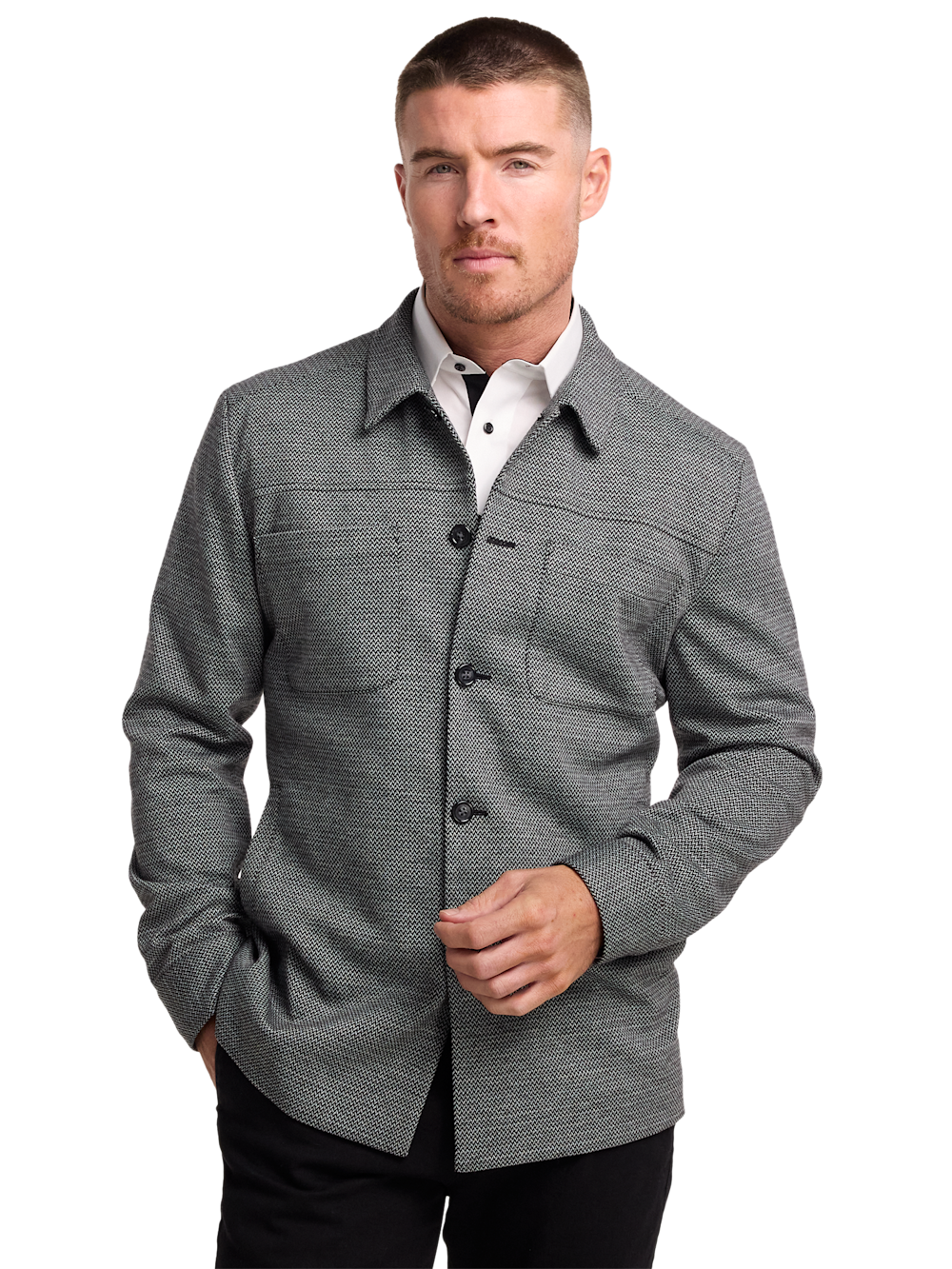 Alternate Image of Herringbone Shirt Jacket-1