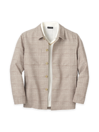 Plaid Shirt Jacket - Tan