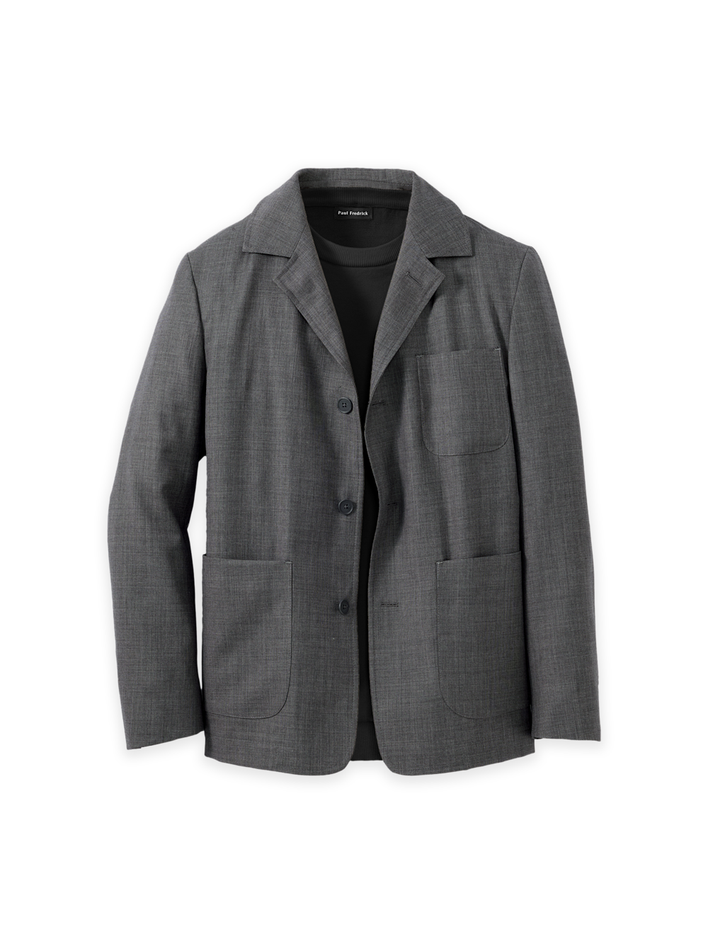 Product Image of Wool Sharkskin Shirt Jacket-Charcoal