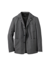 Wool Sharkskin Shirt Jacket - Charcoal