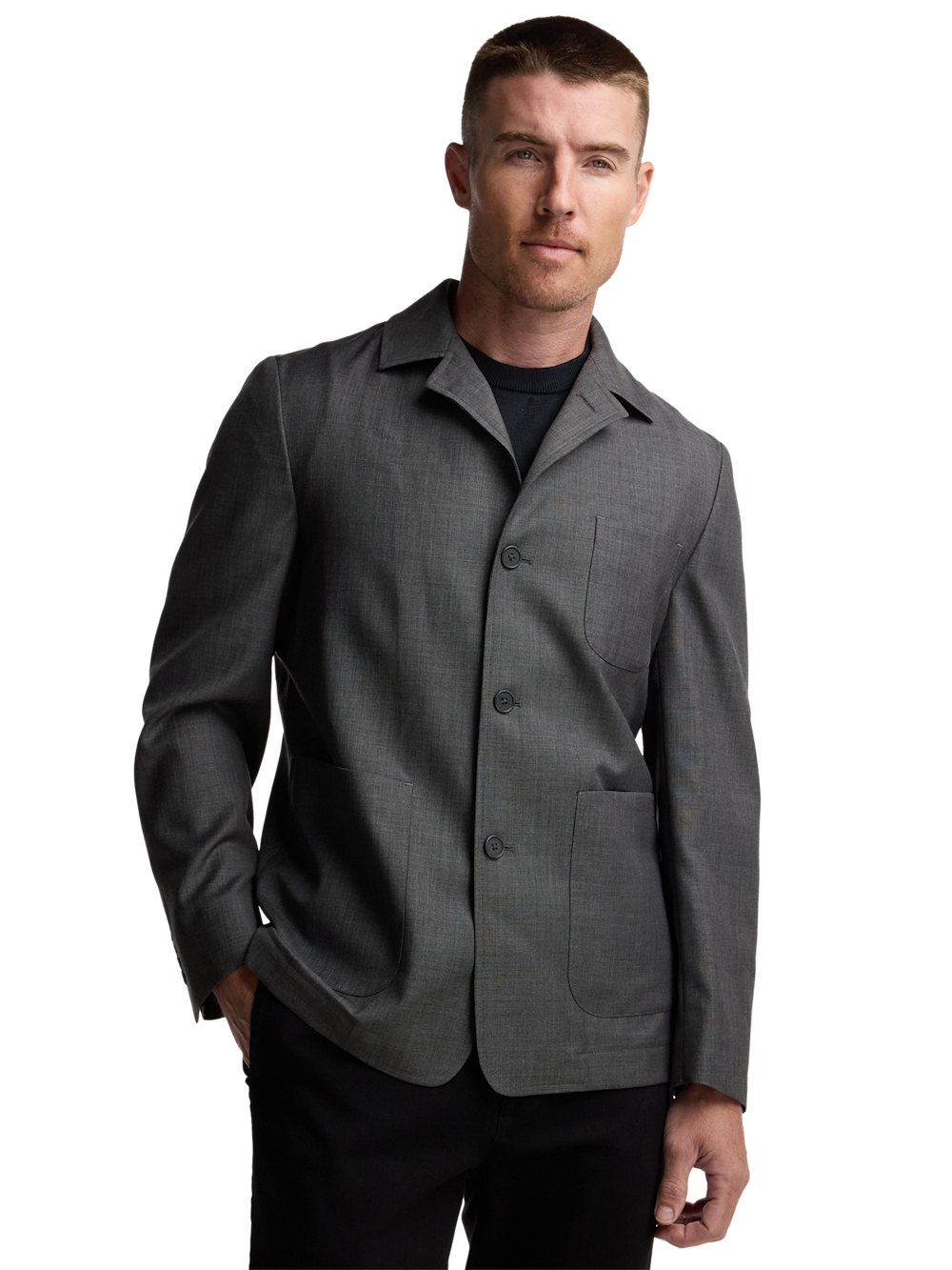 Alternate Image of Wool Sharkskin Shirt Jacket-1
