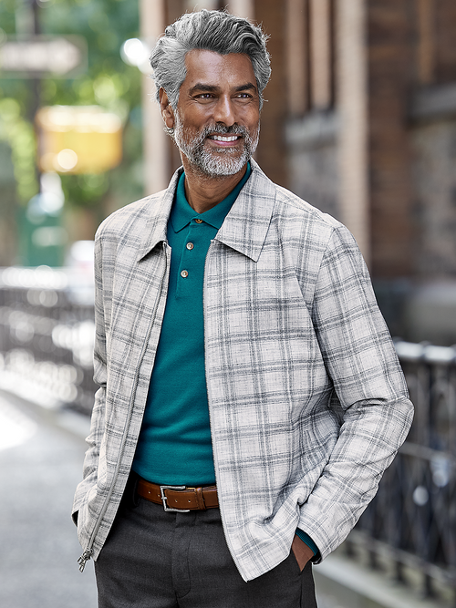 Plaid bomber jacket mens discount